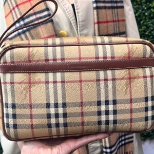 Burberry Beige and Red Plaid Wristlet